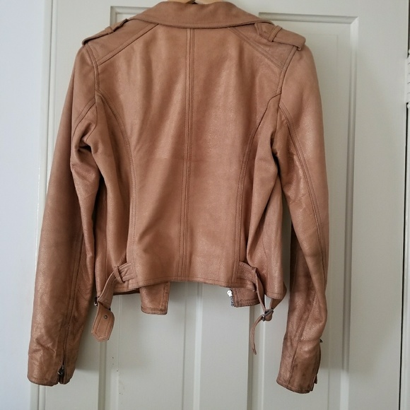 Metallic Gold 100% soft Leather Abercrombie Jacket - Picture 5 of 9